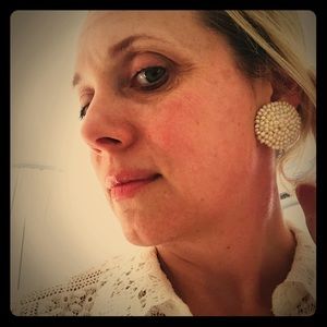 Antique hand tied fresh water pearl clip earrings.